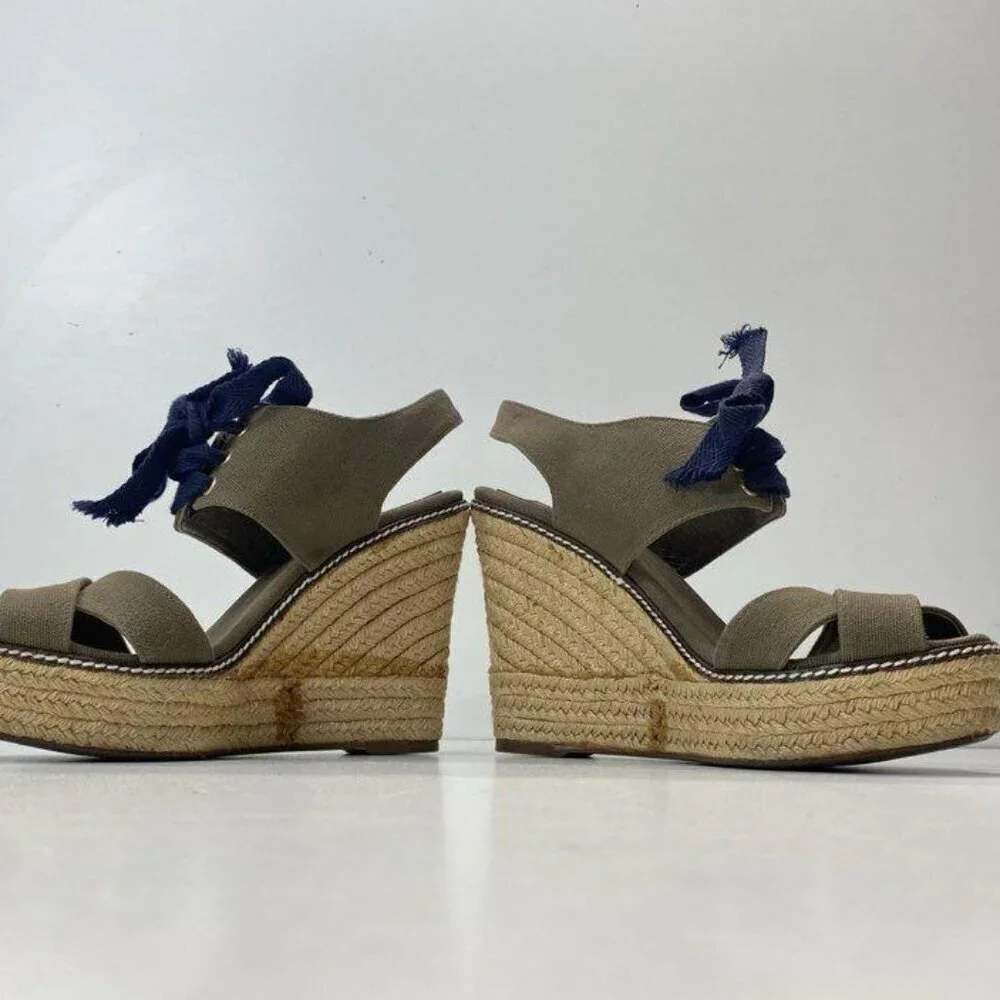 Tory Burch platform wedge sandals, EUC. Size 9B
